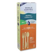 PRODUCTS | World Centric Paper Fork/Knife/Spoon Bamboo Cutlery - Natural (24/Pack)