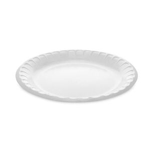 BOWLS AND PLATES | Pactiv Corp. 1 Compartment 9 in. Round Laminated Foam Plates - White (500/Carton)