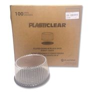 PRODUCTS | Plastifar Bakery Containers, 8-in Cake, 9.7-in Diameter x 5-in h, Black/Clear, 100/Carton