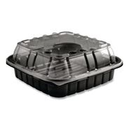 PRODUCTS | Anchor 4118501 33 oz. 8.46 in. x 3.16 in. Plastic Crisp Foods Technologies Containers - Clear/Black (180/Carton)
