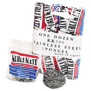 SPONGES AND SCRUBBERS | Kurly Kate 3.5 x 3.5 Stainless Steel Scrubbers - Medium/Steel Gray (12/Carton)