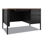 PRODUCTS | Hirsh Industries 48 in. x 30 in. x 29.5 in. One Right-Hand Pedestal: Box/File Drawers Teachers Pedestal Desks - Walnut/Black