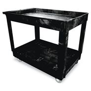 MATERIAL HANDLING | Rubbermaid Commercial 2 Shelves Plastic 500 lbs. Capacity 24 in. x 40 in. x 31.25 in. Service/Utility Carts - Black
