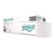 CLEANING AND SANITATION | Windsoft WIN1420B 6 Rolls/Carton 8 in. x 13.5 in., Center-Flow Perforated Paper Towel Roll - White