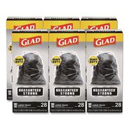 FACILITY MAINTENANCE SUPPLIES | Glad Guaranteed Strong 30 in. x 33 in. 1.05 mil 30 Gallon Three-Ply Large Drawstring Trash Bags - Black (168/Carton)