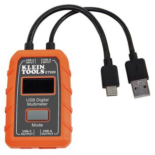 ELECTRICAL TESTERS | Klein Tools ET920 USB-A and USB-C Digital Meter