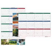 BACK TO SCHOOL | House of Doolittle 12-Month (Jan-Dec): 2026 24 in. x 37 in. Nature Photos Earthscapes Recycled Reversible/Erasable Yearly Wall Calendar - White Sheets