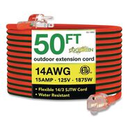 PRODUCTS | GoGreen Power 50 ft. 15 Amps 14 AWG Outdoor Extensioin Cord - Orange