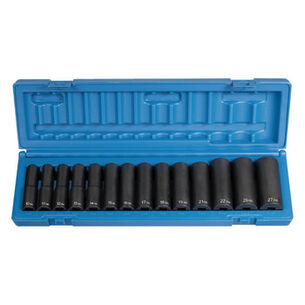 PRODUCTS | Grey Pneumatic 1412MD 14-Piece 1/2 in. Drive 6-Point Metric Deep Socket Set