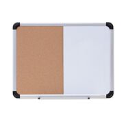 OFFICE PRESENTATION SUPPLIES | Universal 24 in. x 18 in. Melamine Cork/Dry Erase Board - Tan/White Surface, Aluminum/Plastic Frame
