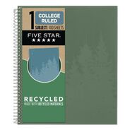 PRODUCTS | Five Star 11 in. x 8.5 in. Sheets Medium/College Rule 1-Subject Recycled Notebook - Randomly Assorted Cover Color