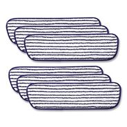 CLEANING AND SANITATION | Rubbermaid Commercial 18 in. x 5.5 in. Microfiber Finish Pad - Blue/White (6/Box)