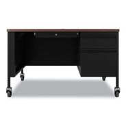 OFFICE DESKS AND WORKSTATIONS | Hirsh Industries 48 in. x 30 in. x 29.5 in. Right-Hand Pedestal Box/File Drawers Mobile Teachers Pedestal Desks - Walnut/Black