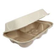 PRODUCTS | World Centric 9.2 in. x 6.4 in. x 3 in. Paper Hoagie Box Fiber Hinged Containers - Natural (500/Carton)