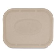 FOOD TRAYS CONTAINERS LIDS | World Centric 7.8 in. x 10.1 in. x 0.5 in. Paper Fiber Lids for Fiber Containers - Natural (400/Carton)