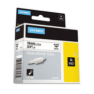 LABELS AND LABEL MAKERS | DYMO 0.75 in. x 5 ft. Rhino Heat Shrink Tubes Industrial Label Tape - White/Black Print (1-Roll)