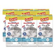 PRODUCTS | Glad ForceFlex MaxStrength 24 in. x 28 in. 13 Gallon Tall Kitchen Drawstring Trash Bags - Fresh Clean Scent/White (204/Carton)