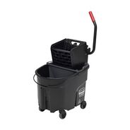 MOP BUCKETS | Rubbermaid Commercial 1863896 35 qt. WaveBrake 2.0 Side-Press Plastic Bucket/Wringer Combos - Black