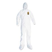 BIB OVERALLS | Ansell A20 Elastic-Back, Hood and Boots Breathable Particle Protection Coveralls - Quadruple Extra Large, White (20/Carton)