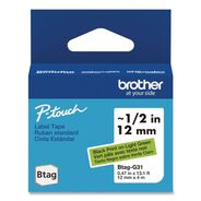 PRODUCTS | Brother P-Touch 0.47 in. x 13.1 ft. Genuine P-Touch BTAG Label Tapes - Black on Light Green