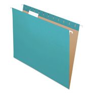 FILING AND FOLDERS | Pendaflex 1/5-Cut Tabs Letter Size Colored Hanging Folders - Teal (25/Box)