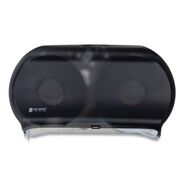 PRODUCTS | San Jamar R4000TBK 9 in. Roll 19 in. x 5.25 in. x 12 in. Twin Jumbo Classic Tissue Dispenser - Transparent Black Pearl