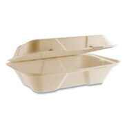 PRODUCTS | Vegware 6.1 in. x 9 in. x 2.9 in. Nourish Molded Fiber Compostable Sugarcane Takeout Containers - Natural (200/Carton)