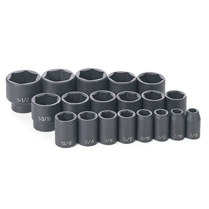 PRODUCTS | Grey Pneumatic 19-Piece 1/2 in. Drive 6-Point SAE Master Standard Impact Socket Set