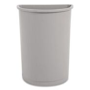 TRASH WASTE BINS | Rubbermaid Commercial 21 Gallon Plastic Half-Round Untouchable Waste Container - Gray
