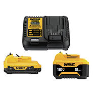 BATTERIES | Dewalt 2-Piece 12V 3 Ah / 5 Ah Lithium-Ion Batteries and Charger Starter Kit