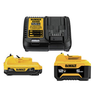 POWER TOOL ACCESSORIES | Dewalt 2-Piece 12V 3 Ah / 5 Ah Lithium-Ion Batteries and Charger Starter Kit
