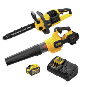 OUTDOOR POWER COMBO KITS | Dewalt 60V MAX FLEXVOLT Brushless Lithium-Ion Cordless Handheld Axial Blower and 16 in. Chainsaw Bundle (3 Ah)