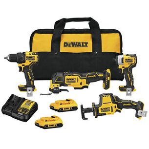 COMBO KITS | Factory Reconditioned Dewalt ATOMIC 20V MAX Brushless Lithium-Ion Cordless 4-Tool Combo Kit (2 Ah)