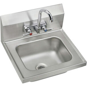 KITCHEN | Elkay 16-3/4 in. x 15-1/2 in. x 13 in., Single Bowl Wall Hung Handwash Sink Kit (Stainless Steel)