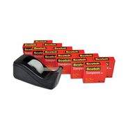 TAPES AND ADHESIVES | Scotch 0.75 in. x 83.33 ft. 1 in. Core Tape Value Pack with Black Dispenser - Transparent (12/Pack)