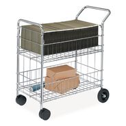 MATERIAL HANDLING | Fellowes Mfg Co. 21.5 in. x 37.5 in. x 39.25 in. Wire Mail Cart - Chrome