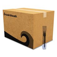 TABLETOP AND SERVEWARE | Boardwalk BWKFORKHWPSBIW Heavyweight Wrapped Polystyrene Plastic Fork Cutlery - Black (1000/Carton)