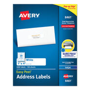 PRODUCTS | Avery 1 in. x 4 in. Easy Peel Address Labels with Sure Feed Technology for Inkjet Printers - White (20/Sheet, 100 Sheets/Box)