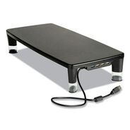 DESK ACCESSORIES AND OFFICE ORGANIZERS | 3M 21.6 in. x 9.4 in. x 2.7 in. to 3.9 in. Supports 33 lbs. Monitor Stand - Black/Clear
