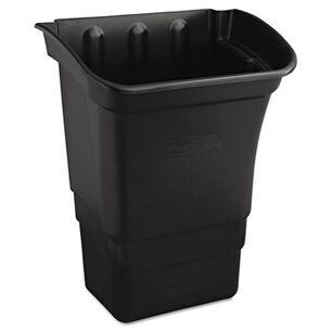 CLEANING CARTS | Rubbermaid Commercial 8 Gallon Rectangular Optional Utility Cart Refuse/Utility Bin - Black