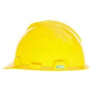 PROTECTIVE HEAD GEAR | MSA V-Gard Slotted Ca with Fas-Trac III Suspension - Yellow