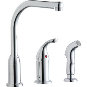  | Elkay Everyday Kitchen Deck Mount Faucet with Remote Lever Handle and Side Spray (Chrome)