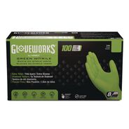 CLEANING GLOVES | Ammex 8 mil Heavy-Duty Industrial Powder-Free Nitrile Gloves - Medium, Green (1000/Carton)