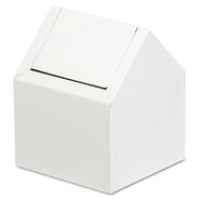 TRASH WASTE BINS | HOSPECO Double Entry Swing Top Floor Receptacle - Metal, White