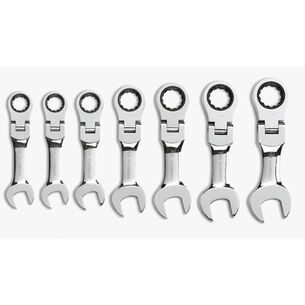  | GearWrench 7-Piece SAE Stubby Flex Head Combination Ratcheting Wrench Set