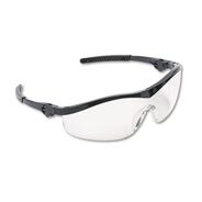 EYE PROTECTION | MCR Safety Storm Black Nylon Frame Wraparound Safety Glasses - Clear Lens (12/Box)