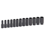 SOCKETS | Grey Pneumatic 13-Piece 3/8 in. Drive 6-Point Metric Deep Magnetic Impact Socket Set