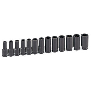PRODUCTS | Grey Pneumatic 1213MDG 13-Piece 3/8 in. Drive 6-Point Metric Deep Magnetic Impact Socket Set