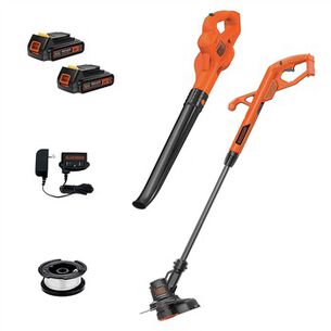 OUTDOOR POWER COMBO KITS | Black & Decker 20V MAX Lithium-Ion Cordless String Trimmer and Sweeper Combo Kit with (2) Batteries (1.5 Ah)