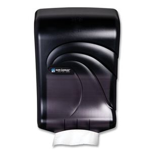 TOILET PAPER DISPENSERS | San Jamar 11.75 in. x 6.25 in. x 18 in. Ultrafold Multifold/C-Fold Oceans Towel Dispenser - Transparent Black Pearl
